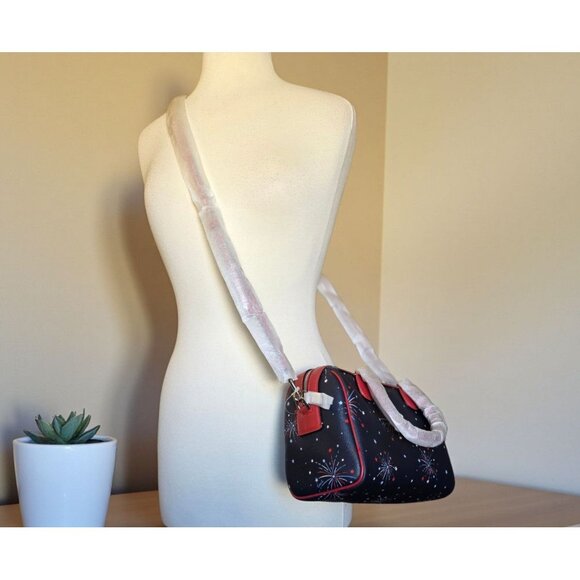 Coach Mini Bennett Satchel F73155 Fireworks SV/Navy Multi Red White Blue NWT - Picture 2 of 15